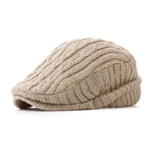 Chapeau Rétro Pour Hommes, Chapeau De Journal Avancé, Tour De Tête Réglable, Couleur Unie, Peluche Épaisse, Casquette D'hiver, Performance Cosplay, Couvre-Chef Quotidien-Beige