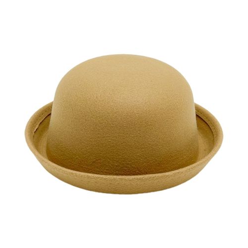 Chapeau Fedora À Dessus Plat Couleur Pure Imitation Laine Chapeau De Jazz Unisexe Style Japonais À Large Bord Dames Chapeau Rond Fêtes Cosplay Chapeau Melon-Chameau