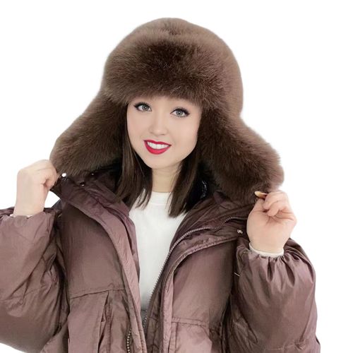 Femmes Chapeau D'hiver Gants Épaissi Fausse Fourrure Protection Des Oreilles Windoroof Rétention De Chaleur Ski En Plein Air Patinage Snowboard Lei Feng Chapeau-Café