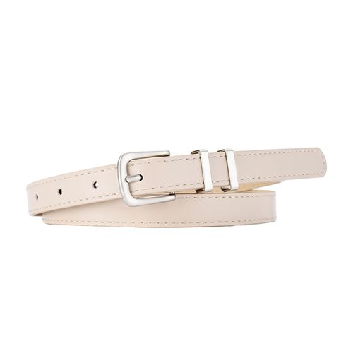 Style Coréen Boucle Réglable Ceinture Femmes Faux Cuir Ceinture Décontractée Jupe Jean Ceinture Décorative Accessoires De Mode-Beige