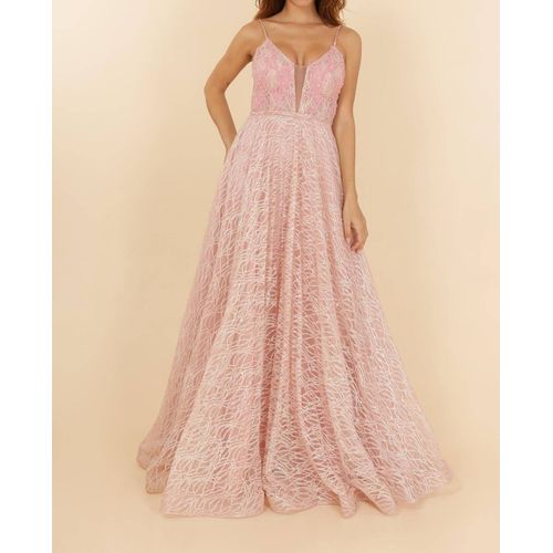 Robe De Soirée Rose Clair Pailleté Taille 38