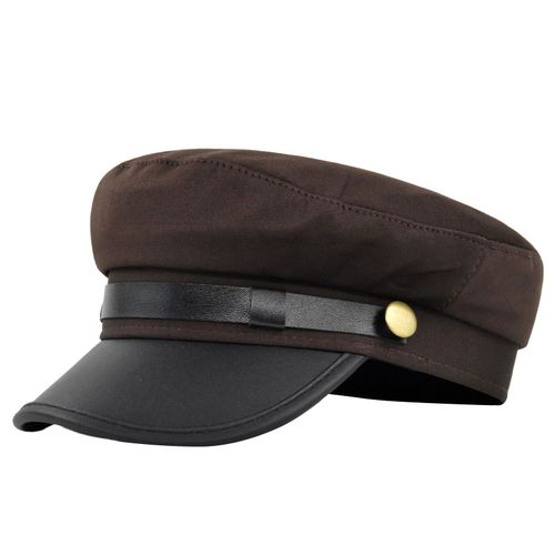Béret Casquette Couleur Unie À Large Bord Style Rétro Casquette Décontractée Protection Solaire Garder Au Chaud Coiffe De Tête Automne Hiver Casquette Capitaine Chapeau Streetwear Femmes Accessoires-Café
