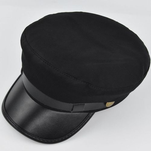 Béret Casquette Couleur Unie À Large Bord Style Rétro Casquette Décontractée Protection Solaire Garder Au Chaud Coiffe De Tête Automne Hiver Casquette Capitaine Chapeau Streetwear Femmes Accessoires-Noir
