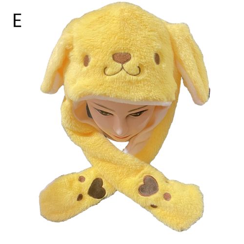 Chapeau D'hiver Pour Femmes, Décoration D'oreilles Longues, Lumière Led Colorée, Peluche Épaisse Et Douce, Rétention De Chaleur Chaude, Casquette De Couleur Assortie, Jouet Amusant, Casquette De Spectacle De Fête-E