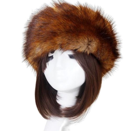 Chapeau De Bassin D'hiver Doublé De Fausse Fourrure, Haut Creux, Pliable, Rétention De Chaleur, Couvre-Chef Flou, Coupe-Vent, Randonnée, Voyage, Shopping-Auburn