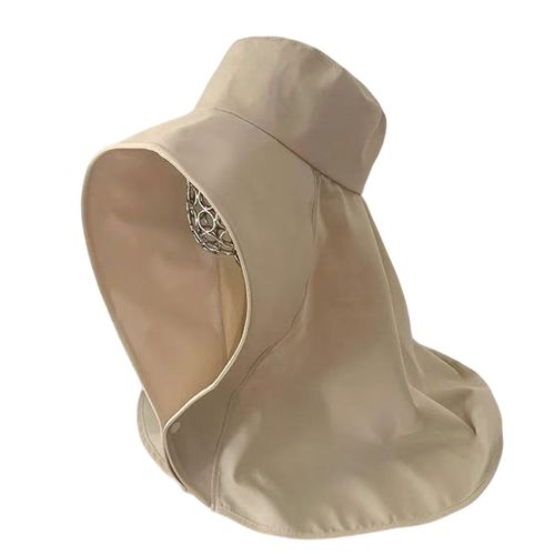 Chapeau De Soleil D'été Avec Châle À Large Bord, Protection Complète, Protection Solaire Anti-Uv, Séchage Rapide, Ajustement Réglable Pour Les Aventures En Plein Air-Beige