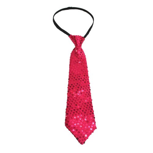 Hommes Cravate Brillant Paillettes Vintage Formel Style D'affaires Bande Élastique Réglable Couleur Unie Léger Costume Manteau Gilet Performance Spectacle Cravate-Rose Rouge