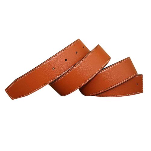 Ceinture En Cuir Pour Hommes, Vintage, Cool, Boucle En Simili Cuir, Ceinture Gratuite Pour La Décoration-Orange 125 Cm