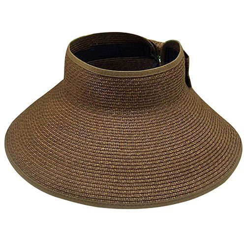 Fille Dame Plage Pare-Soleil Pliable Retrousser Mode Large Bord Chapeau De Paille-Café