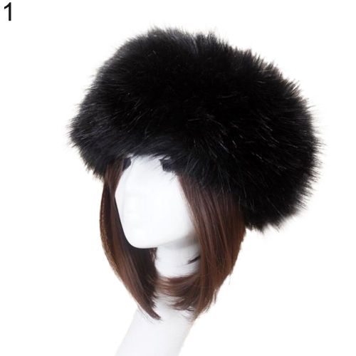Mode Moelleux Fausse Fourrure De Renard Femmes Chapeau Hiver Ski Tête Oreille Plus Chaud Bandeau Casquette-Beige