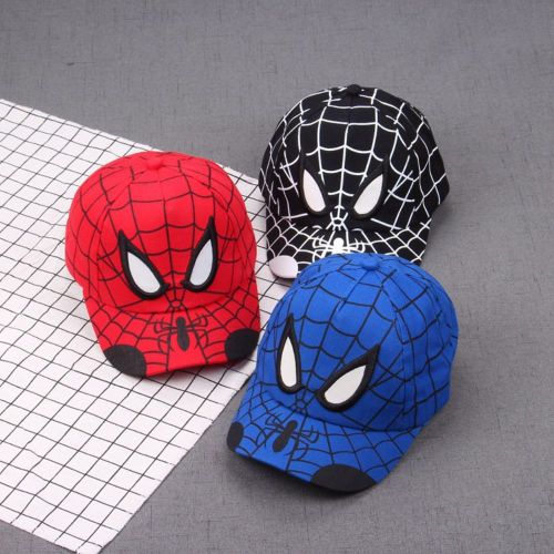 Casquette De Baseball En Coton Pour Enfants, Motif D'araignée De Dessin Animé, Chapeau De Cosplay Hip Hop-Rouge