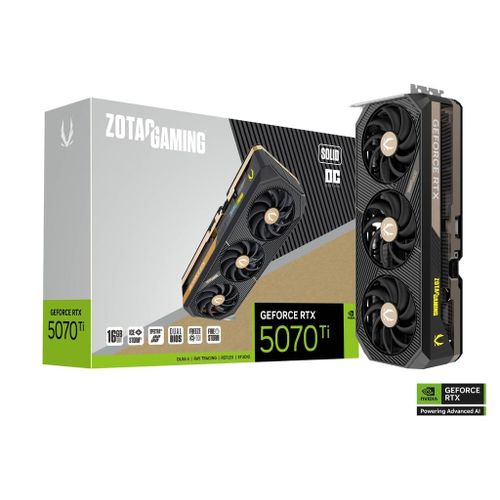 ZOTAC GAMING GeForce RTX 5070 Ti SOLID OC - Carte graphique - GeForce RTX 5070 Ti - 16 Go GDDR7 - PCIe 5.0 x16 - 3 x DisplayPort, HDMI