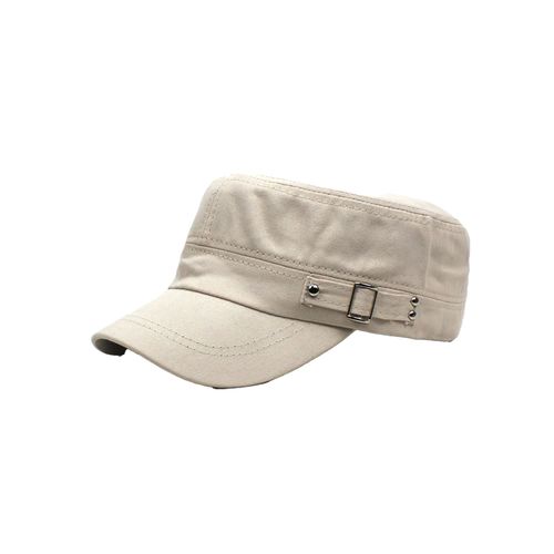 Chapeau D'été À Visière Pour Hommes, Couleur Unie, Dessus Plat, Large Bord Réglable, Protection Solaire, Respirant, Camping, Baseball, Couvre-Chef-Beige