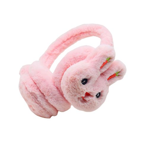 Cache-Oreilles En Forme De Lapin Pour Filles, Mignon, Couleur Unie, Chaud, Pour L'extérieur, Couvre-Oreilles Doux, En Fourrure, Hiver-Rose Clair