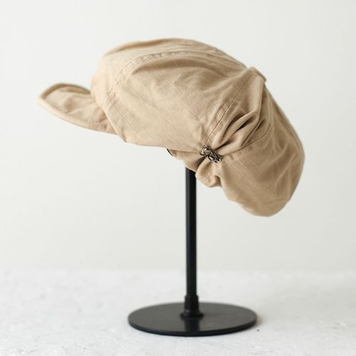 Béret Femme Style Vintage Couleur Unie Style Japonais Tour De Tête Réglable Chapeau De Peintre À Bord Court Toute Occasion Casquette Gavroche-Beige