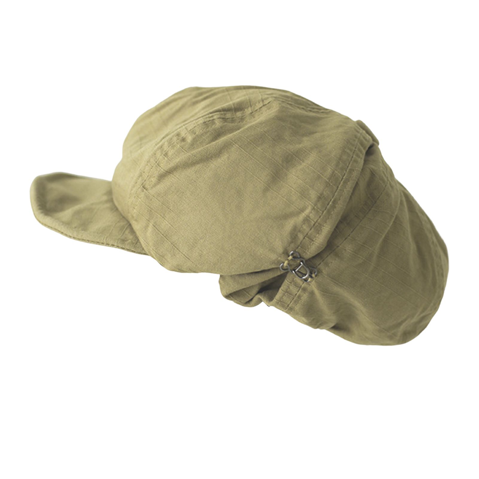 Béret Femme Style Vintage Couleur Unie Style Japonais Tour De Tête Réglable Chapeau De Peintre À Bord Court Toute Occasion Casquette Gavroche-Kaki