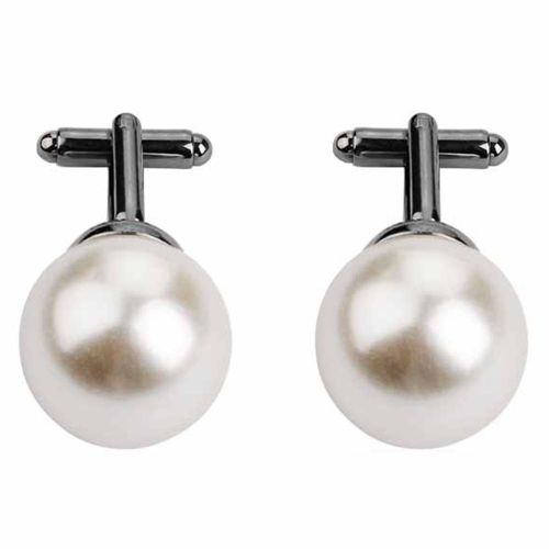 Boutons De Manchette En Perles Unisexes, 2 Pièces, Boutons De Manches De Chemise, Vêtements, Accessoire Cadeau-Noir