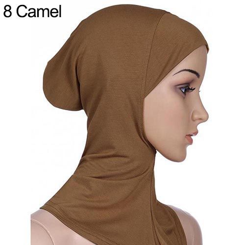 Doux Couleur Unie Femmes Couverture Complète Écharpe Casquette Sous-Écharpe Cou Tête Bonnet Chapeau-Chameau