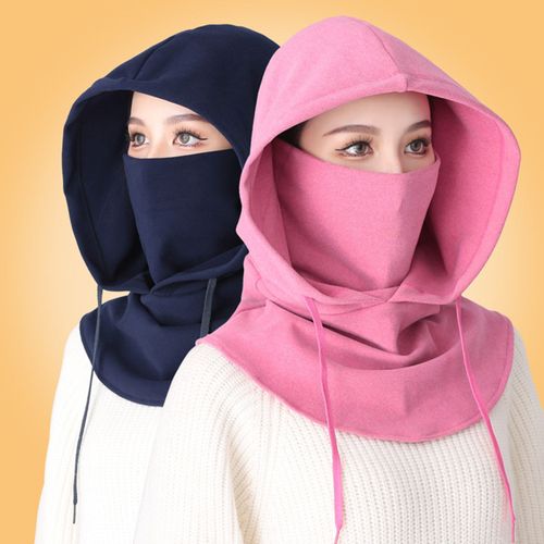 Cagoule D'hiver Pour Femme, Chapeau Épais Et Chaud En Polaire Coupe-Vent, Protection Faciale Réglable, Protection Complète, Voyage En Plein Air, Casquette De Ski Par Temps Froid-Rose Rouge