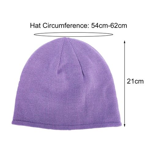 Chapeau Tricoté Réfléchissant Coupe-Vent Haute Élasticité Dôme Hip Hop Style De Rue Casquette D'avertissement De Jogging De Nuit Hiver Garder Au Chaud Couvre-Chef Pour Coureurs Cyclistes-Violet