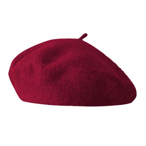 Béret Vintage Pour Femmes, Chapeau De Peintre De Couleur Unie, Mélange De Laine, Casquette D'artiste De Style Français, Couvre-Chef Léger Pour Fête En Plein Air-Vin Rouge Léger