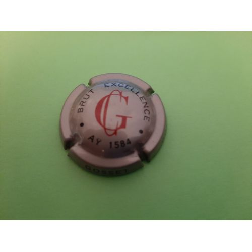 Superbe Capsule Champagne Gosset Excellence Inscription Rouge Sur Fond Gris