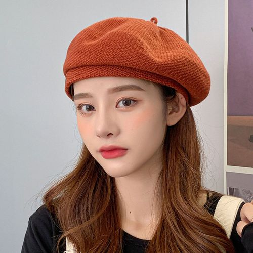 Béret Coupe-Vent Pour Femmes, Sans Bord, Tricoté, Haut Rond, Extensible, Léger, Élégant, Chapeau D'hiver Pour Les Vacances-Chameau