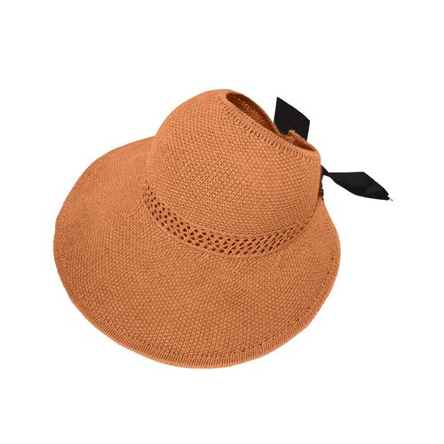 Chapeau De Soleil D'été Pour Femmes, Chapeau À Large Bord, Pliable, Pour Voyage, Plage, Voyage En Plein Air, Protection Solaire-Caramel