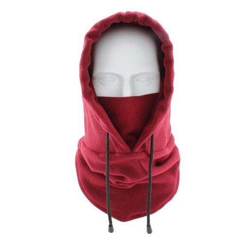 Cagoule D'hiver Pour Femme, Chapeau Épais Et Chaud En Polaire Coupe-Vent, Protection Faciale Réglable, Protection Complète, Voyage En Plein Air, Casquette De Ski Par Temps Froid-Vin Rouge