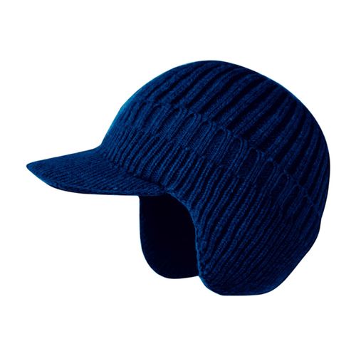 Bonnet Tricoté D'hiver Pour Hommes Avec Bord Court, Épais, Coupe-Vent, Protection Des Oreilles, Garde Au Chaud, Bonnet De Grand-Père, Casquette Élastique D'extérieur, Bonnet De Déplacement Scolaire En Plein Air-Bleu Marine