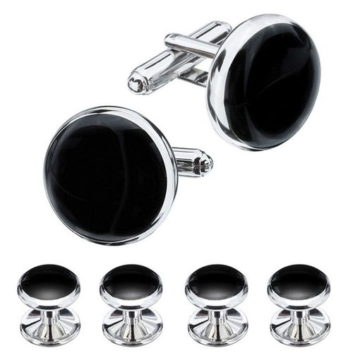1 Ensemble De Boutons De Manchette Pour Hommes, Boutons De Manchette Pour Chemise De Smoking, Boutons De Manchette Pour Hommes D'affaires, Boutons De Chemise, Mariage, Banquet, Cérémonie, Situation D'affaires-Argent 6