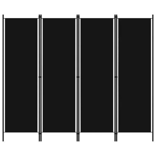 vidaXL Cloison de séparation 4 panneaux Noir 200x180 cm