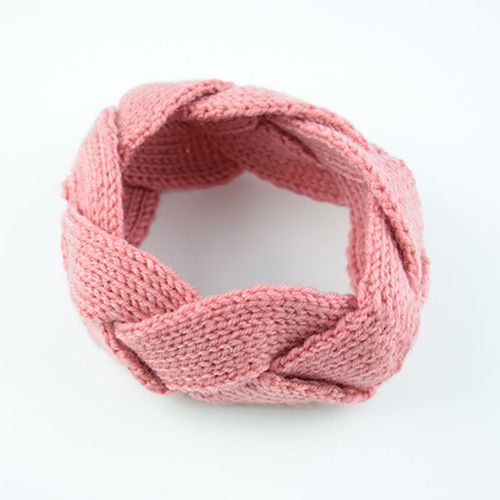 Bandeaux Chauffants Design Torsadé, Fil De Laine Tricoté, Enveloppe De Tête Au Crochet Pour Filles Pour La Salle De Sport-Peau Rose