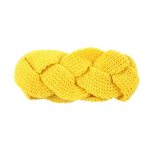 Bandeaux Chauffants Design Torsadé, Fil De Laine Tricoté, Enveloppe De Tête Au Crochet Pour Filles Pour La Salle De Sport-Jaune