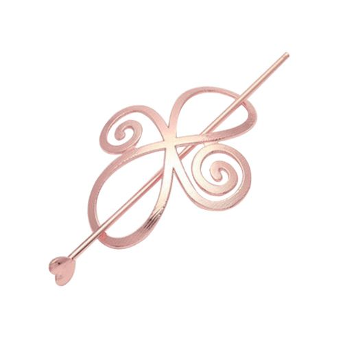 Mode Femmes Cheveux Glisser Élastique Pour Queue De Cheval Broche Pince Robe Amour Coeur Bâton De Cheveux-Or Rose