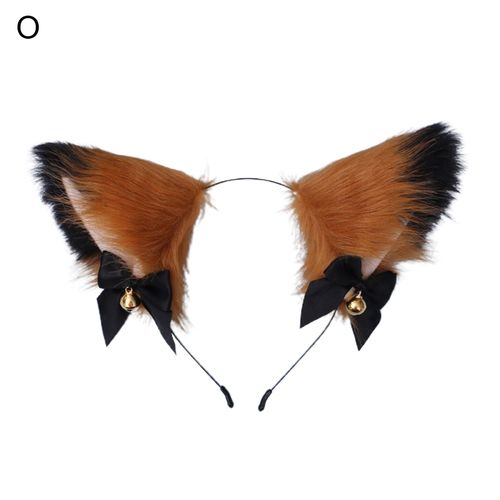 Simulation d'oreille en peluche d'animal, couvre-chef, accessoire de décoration de fête Cosplay avec cloche-Ô