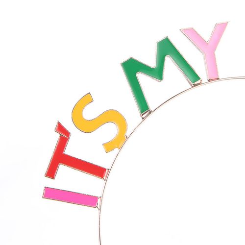 Couronne De Bandeaux Pour Filles, En Alliage Exquis Et Accrocheur, Antirouille, Charmant Design De Lettres, Couronne De Joyeux Anniversaire Pour Fille-Multicolore 1
