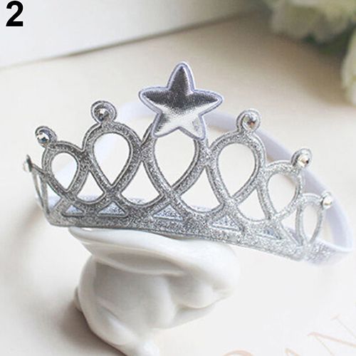 Couronne De Princesse Pour Enfants, Couvre-Chef Mignon, Accessoires De Bandeau Pour Filles En Bas Âge-Argent