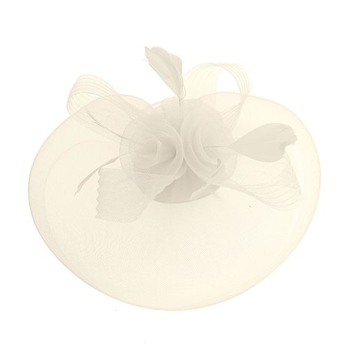 Chapeau Fascinateur Pour Femmes, Voile De Plumes Élégant, Maille Rétro Léger, Accessoires De Costume, Couleur Pure, Chapeau De Mariée De Mariage Pour Fête-Beige