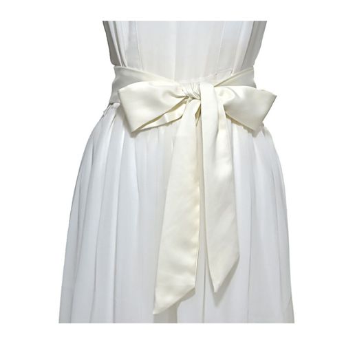 Ceinture En Satin Lisse À Lacets Pour Femmes, Avec N?Ud Papillon Décoratif, Longueur Réglable, Design Formel-1 Pièce Beige