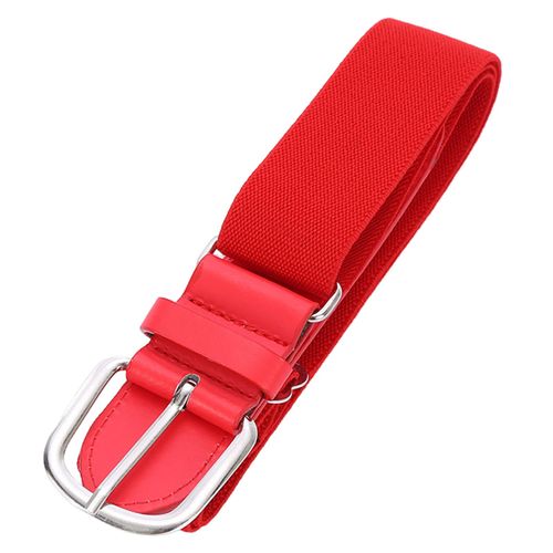 Ceinture Élastique De Baseball Et Softball Pour Adolescents, Longueur Réglable, Boucle En Alliage, Couleur Unie, Simili Cuir-Rouge