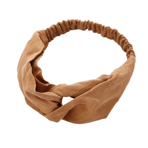 Mode Noué En Daim Bandeau Élastique Femmes Tête Enveloppement Accessoires De Coiffure-Chameau