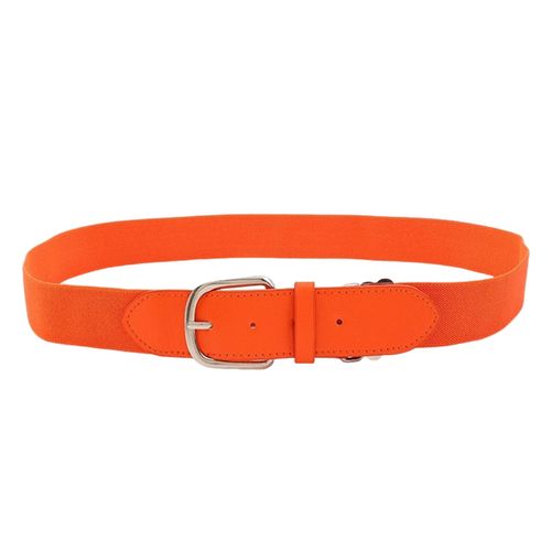 Ceinture Élastique De Baseball Et Softball Pour Adolescents, Longueur Réglable, Boucle En Alliage, Couleur Unie, Simili Cuir-Orange