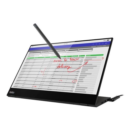 Lenovo ThinkVision M14t - Écran LED - 14" - portable - écran tactile - 1920 x 1080 Full HD (1080p) @ 60 Hz - IPS - 300 cd/m² - 700:1 - 6 ms - 2xUSB-C - noir corbeau - pour ThinkPad X1 Yoga Gen 8...