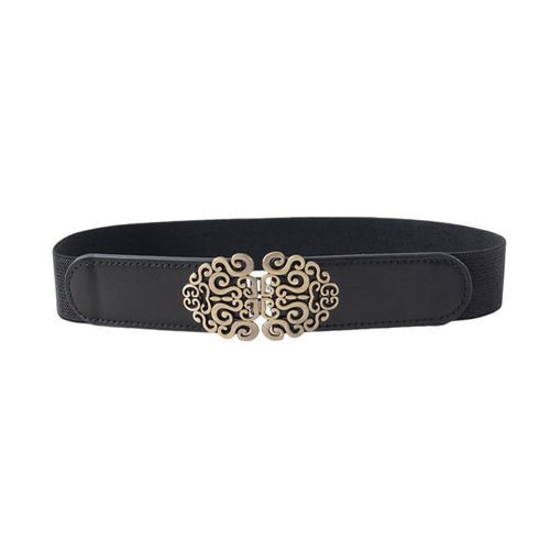 Ceinture Paresseuse Pour Femmes, Style Rétro, Simili Cuir, Ceinture Élastique Invisible, Robe, Petit Haut, Accessoires De Mode-Noir