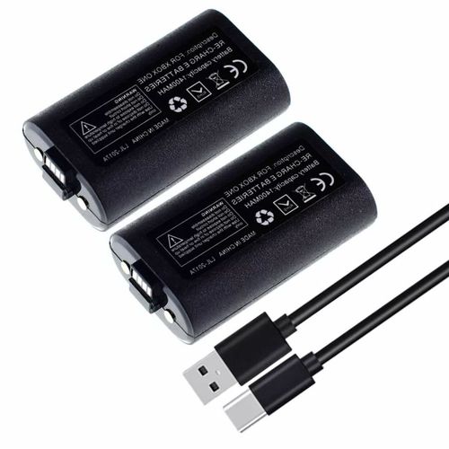 2 X Batteries Rechargeables 1400 Mah + Câble Usb Pour Manettes Xbox One Et Xbox Séries - Kit Play & Charge - Compatible Modèle 1556 - Straße Game