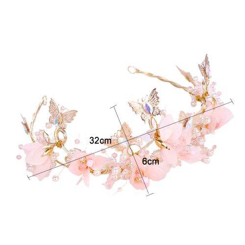 Couronne De Papillon En Fausses Perles Pour Enfants, Bandeau Diadème, Couvre-Chef De Fête De Princesse
