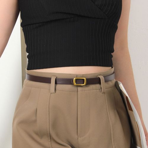 Ceinture En Simili Cuir Pour Femmes, Longueur Réglable, Style Rétro, Ceinture Décorative En Jean, Tenue Décontractée Pour Fêtes Au Bureau-Café