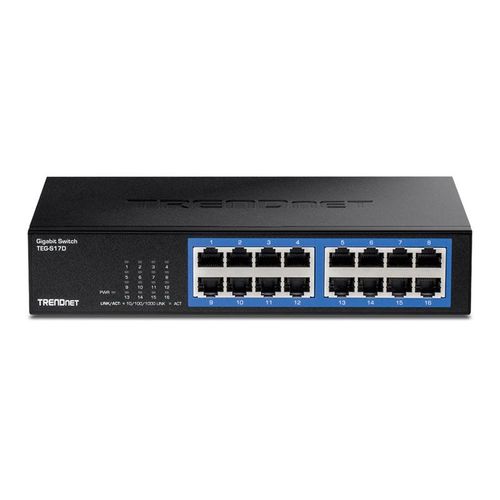 TRENDnet TEG S17D - Commutateur - 16 x 10/100/1000 - Montable sur rack - Conformité TAA