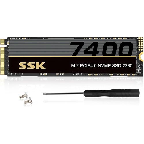ytseazn-M.2 Nvme Ssd 1 To,Pcie Gen4X4M.2 2880 Ssd Interne Jusqu¿À 7400Mo/S,Dram-Less,Faible Consommation,Trim,Graphène Dissipateur Thermique En Inclus